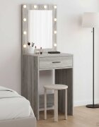 vidaXL Тоалетка Сив Сонома 50 x 41 x 135 см Инженерна дървесина