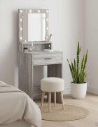 vidaXL Тоалетка Сив Сонома 50 x 41 x 135 см Инженерна дървесина