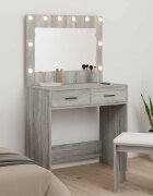 vidaXL Тоалетка Сив Сонома 785 x 41 x 135 см Инженерна дървесина