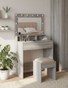 vidaXL Тоалетка Сив Сонома 785 x 41 x 135 см Инженерна дървесина
