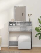 vidaXL Тоалетка Сив Сонома 79 x 41 x 140 см Инженерна дървесина