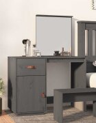 vidaXL Тоалетка сива 95x50x134 см борово дърво масив