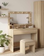 vidaXL Тоалетка Сонома дъб 100 x 41 x 135 см Инженерна дървесина