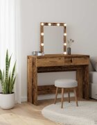 vidaXL Тоалетка Старо дърво 100 x 40 x 130 см Инженерна дървесина