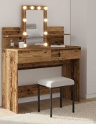 vidaXL Тоалетка Старо дърво 100 x 40 x 130 см Инженерна дървесина
