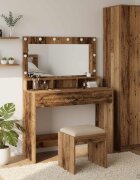 vidaXL Тоалетка Старо дърво 100 x 41 x 135 см Инженерна дървесина