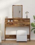 vidaXL Тоалетка Старо дърво 100 x 41 x 140 см Инженерна дървесина