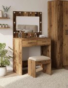 vidaXL Тоалетка Старо дърво 785 x 41 x 135 см Инженерна дървесина