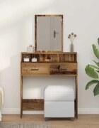 vidaXL Тоалетка Старо дърво 79 x 41 x 140 см Инженерна дървесина