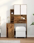 vidaXL Тоалетка Старо дърво 80 x 35 x 132 см Инженерна дървесина