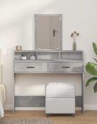 vidaXL Тоалетка Циментено сиво 100 x 41 x 140 см Инженерна дървесина
