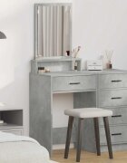 vidaXL Тоалетка Циментено сиво 50 x 41 x 140 см Инженерна дървесина