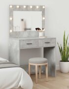 vidaXL Тоалетка Циментено сиво 785 x 41 x 135 см Инженерна дървесина