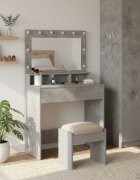 vidaXL Тоалетка Циментено сиво 785 x 41 x 135 см Инженерна дървесина