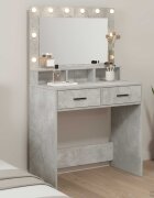 vidaXL Тоалетка Циментено сиво 79 x 41 x 135 см Инженерна дървесина