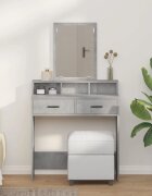 vidaXL Тоалетка Циментено сиво 79 x 41 x 140 см Инженерна дървесина