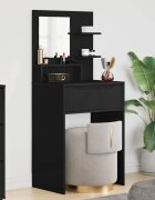vidaXL Тоалетки за спалня Черно 80 x 396 x 135 см Инженерна дървесина