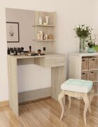 vidaXL Тоалетна масичка инженерно дърво 75x40x141 см дъб