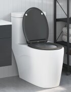 vidaXL Тоалетна седалка Антрацит 455 x 375 x 38 см Дуропласт