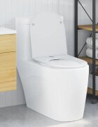 vidaXL Тоалетна седалка Бяло 47 x 36 x 34 см Дуропласт