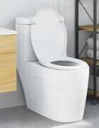 vidaXL Тоалетна седалка Бяло 47 x 37 x 4 см Дуропласт