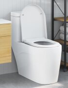 vidaXL Тоалетна седалка Бяло 49 x 36 x 4 см Дуропласт