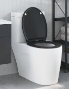 vidaXL Тоалетна седалка Черно 455 x 375 x 38 см Дуропласт