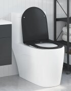 vidaXL Тоалетна седалка Черно 47 x 36 x 34 см Дуропласт