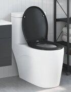 vidaXL Тоалетна седалка Черно 47 x 37 x 4 см Дуропласт