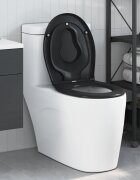vidaXL Тоалетна седалка Черно 47 x 37 x 4 см Дуропласт