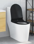 vidaXL Тоалетна седалка Регулирума Черен 50 x 365 x 5 см Полипропилен