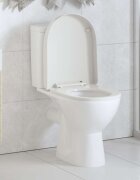 vidaXL Тоалетна седалка с плавно затваряне бяла квадратна