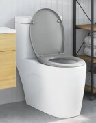 vidaXL Тоалетна седалка Сив 47 x 37 x 4 см Дуропласт
