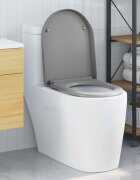 vidaXL Тоалетна седалка Сив 49 x 36 x 4 см Дуропласт