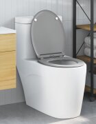 vidaXL Тоалетна седалка Сиво 455 x 375 x 38 см Дуропласт