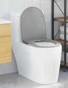 vidaXL Тоалетна седалка Сиво 47 x 36 x 34 см Дуропласт