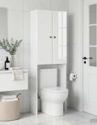 vidaXL Тоалетна Шкаф BREDA Бял гланц 66 x 255 x 190 см