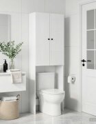 vidaXL Тоалетна Шкаф EDE Бял гланц 66 x 255 x 190 см