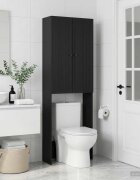 vidaXL Тоалетна Шкаф EDE Черно 66 x 255 x 190 см Инженерна дървесина