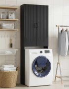 vidaXL Тоалетна Шкаф HOORN Черно 66 x 255 x 190 см
