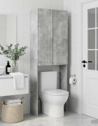 vidaXL Тоалетна Шкаф ZWOLLE Бетонно сиво 66 x 255 x 190 см