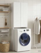 vidaXL Тоалетна Шкаф ZWOLLE Бял гланц 66 x 255 x 190 см