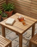 vidaXL Топ за маса 40 x 40 x 35 см Квадратна Солидно тиково дърво