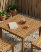 vidaXL Топ за маса 80 x 80 x 35 см Квадратна Солидно тиково дърво