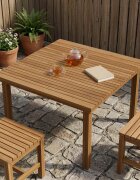 vidaXL Топ за маса 90 x 90 x 35 см Квадратна Солидно тиково дърво