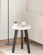 vidaXL Топ за маса Ø 30 x 15 cm Кръгла Инженерна дървесина Бял гланц