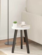vidaXL Топ за маса Ø 30 x 15 cm Кръгла Инженерна дървесина Бяло