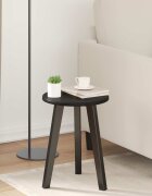 vidaXL Топ за маса Ø 30 x 15 cm Кръгла Инженерна дървесина Черно