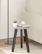 vidaXL Топ за маса Ø 30 x 15 cm Кръгла Инженерна дървесина Сив Сонома