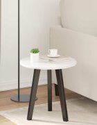 vidaXL Топ за маса Ø 40 x 15 cm Кръгла Инженерна дървесина Бял гланц